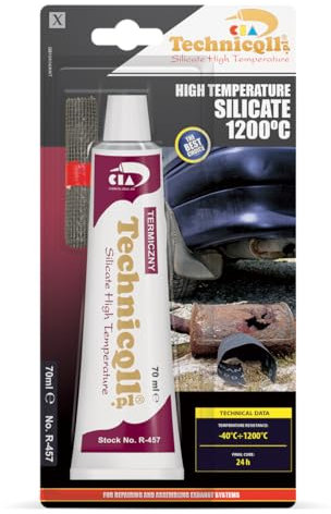 HIGH TEMPERATURE 1200'C ADHESIVE GLUE FOR EXHAUST FIREPLACE OVENS COLLECTORS 70 ml new