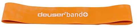 Deuserband Plus ORANGE Stark - Widerstandsband/Physio Band, VEGAN, In Deutschland gefertigte Fitnessbänder, Gymnastikband für Krafttraining, Fitness, Yoga, Pilates, Ergotherapie, Physiotherapie
