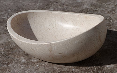 Konka - Lavabo d'appoggio per Il Bagno in Marmo Perlatino di Sicilia