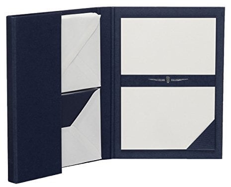 Rössler Papier 1026831009 - Paper Royal - Briefpapiermappe DIN A5/C6, 15/15, blau/weiß gerippt