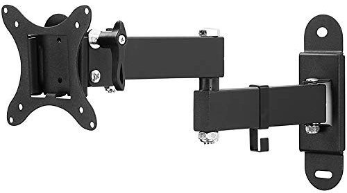 tectake® 400710 Universelle Wandhalterung neigbar & schwenkbar für Monitor und TV 25-66 cm (10-26) Vesa 75x75 & 100x100, mit Kabelhalter, schwarz