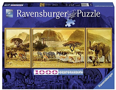 Ravensburger 19375 - Unterwegs in Afrika, 1000 TeileTriptychon Puzzle