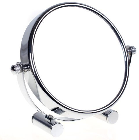 HIMRY Designed Kosmetik Spiegel/Kosmetikspiegel, 360° drehbar. zweiseitig: normal und 10 - Fach Vergrößerung. Standspiegel, Rasierspiegel, Badezimmerspiegel. verchromten, KXD3104-10x