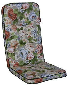 Angerer Freizeitmöbel GmbH Auflage für Gartenmöbel - Stuhlauflage hoch Made in Germany (Beige-Bunt geblümt)