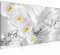 Runa Art Wandbild Blumen Orchidee 1 Teilig 100 x 40 cm Modern Bild auf Vlies Leinwand Ornament Silber Wohnzimmer Grau 209112a