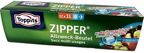 Toppits Zipper Generial Purpose Pouch with Zipper Single Pack 12 x 1Liter)