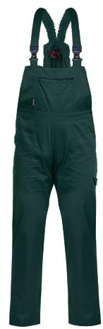 Pluton Salopette De Travail Homme - Salopette Homme Classique Avec Poches Avant Et Arrière, Poche Poitrine Zippée, Boucle De Marteau, Ceinture Et Sangles Élastiques Réglables - Vert XL