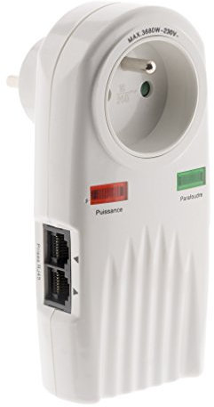 Parafoudre 1 prise Protection téléphone + TV F/F Ø9,52mm (+ 2 raccords SAT M/F) - Zenitech