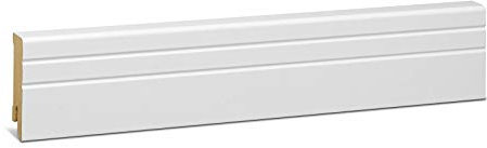 KGM Sockelleiste Neo – Weiß folierte MDF Fußbodenleiste – Maße: 2400 x 16 x 58 mm