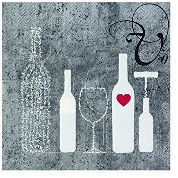 Räder Vino Serviette Flasche + Glas