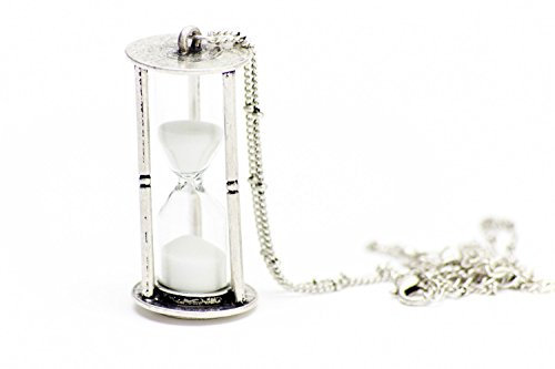 Miniblings Sanduhr 5cm LÄUFT MIT Sand Halskette - Handmade Modeschmuck I Kette mit Anhänger Länge: 80cm - Uhr Eieruhr Silber