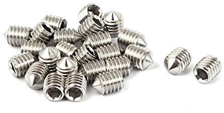 sourcing map Vis Pointeau Conique pour Poignée de Porte Vis Sans Tête Hexagonale M6 x 8mm 25 pcs Ton argent