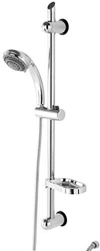 Gleitschiene mit Handbrause und 150 cm Stahlband mit 5 Chrom