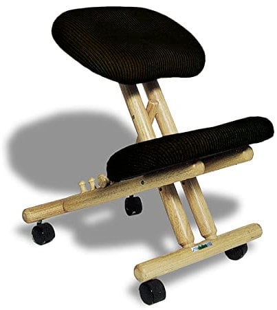 cinius Ergonomischer Stuhl Orthopädischer Kniestuhl Computerstuhl Kniehocker Stoff Natural/Schwarz Farbe