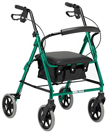 Days Leichter zusammenklappbarer Rollator mit vier Rädern, Rollator mit gepolstertem Sitz, abschließbaren Bremsen und Tragetasche, eingeschränkte Mobilitätshilfe, für ältere oder behinderte Menschen, Racing Green, 103/Small