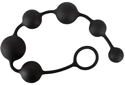 Black Velvets Anal beads - intensive Analkugel-Kette für Frauen und Männer, mit 6 Kugeln, unterschiedlichem Durchmesser, für effektives Analtraining