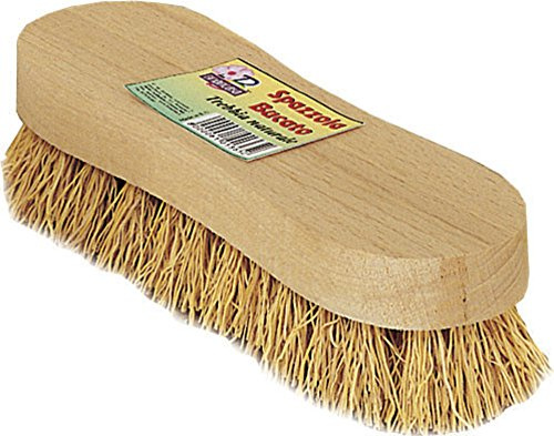 Briancasa Bri275 Spazzola per Bucato in Trebbia Naturale con Impugnatura in Legno, 16.6 X 5 X 4.6 Cm