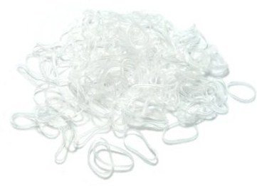 Pack of 100 Large Mini Hair Elastics Polyurethane Braiding Bands for Dreads Cornrows Braiding (Clear) by CyberloxShop