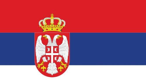 Outdoor Flagge, Banner, Fahne Serbien mit Wappen 90 * 150 cm