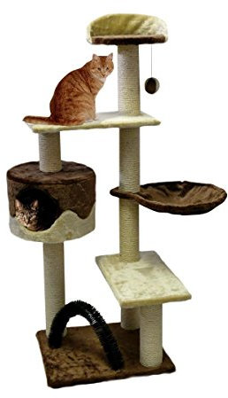Silvio Design Katzen-Etagenboy beige-braun, ca. 60x50x138 cm