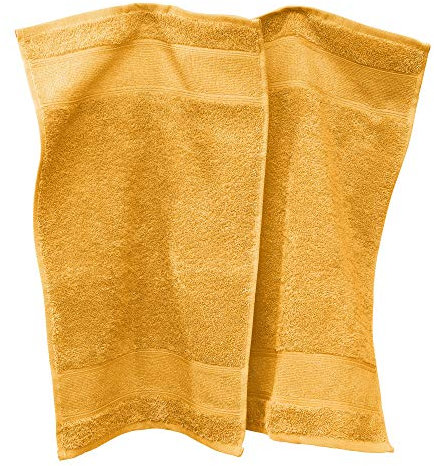 Erwin Müller Gästetuch Karlsruhe 2er- Pack 100% Baumwolle Sonnengelb Größe 30x50 cm - extrem saugstark, leicht, flauschig weich, hautschmeichelnd (weitere Farben)
