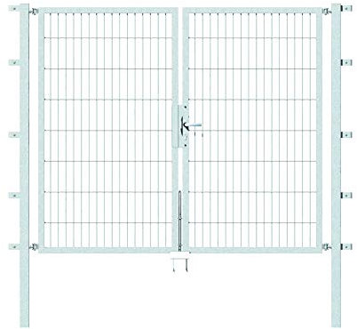 Alberts 647858 Doppeltor Flexo mit Zubehör | verschiedene Breiten und Höhen | feuerverzinkt | Breite 200 cm | Höhe 160 cm