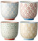 Bloomingville Petites Tasses sans Anse Emma - Tasses à thé Tasse à café pour Le Bureau et la Maison, Cadeau sain ø 7 x H 7 cm, Bleu Rouge Vert Jaune, Céramique, Lot de 4, Capacité 160 ML