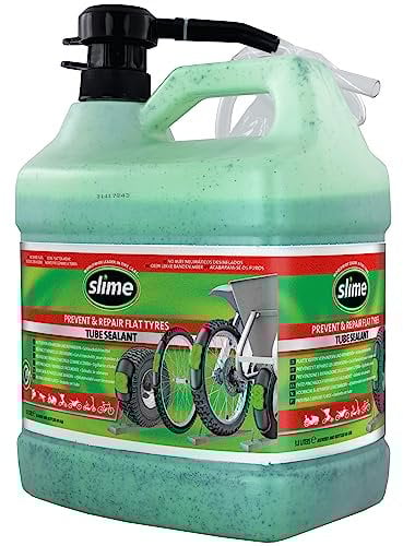 Slime 10153SL Produit Anti-crevaison pour Vélo avec Pompe, Prévention et Réparation, Convient à tous les Vélos, Flacon de 3,78 litres, Vert