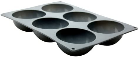 Plaque Moule pour 6 Dômes, Moule à Pâtisserie, Moule en Silicone, Dômes à Gâteau, Moule Demi-sphère, Moule Préparation Salée et Sucrée, Moule en Silicone, Gris