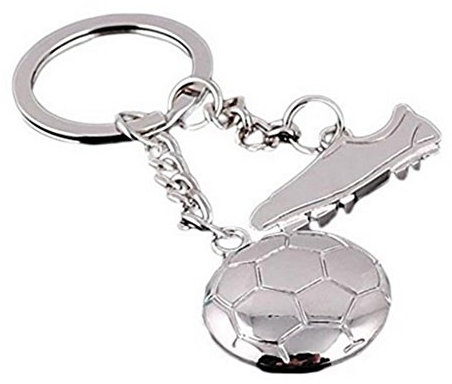 Porte-clés, bijoux de sac, crampon & ballon de football en acier inoxydable.