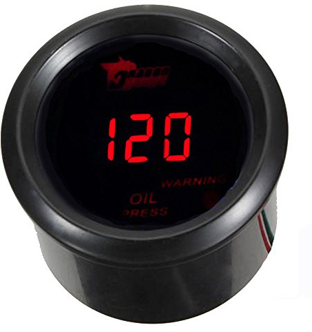 Mintice Universal 2 52mm KFZ Digital Rot Licht Anzeige Öldruck Anzeige Auto Instrument Messgerät