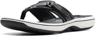 Clarks Women's Breeze Sea Flip Flop, New Black Synthetic, 3.5 UK