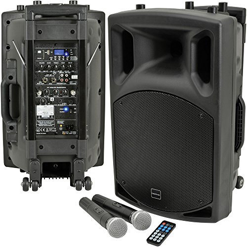 250W 15” Outdoor Portable PA System – Bluetooth Karaoke Speaker Wireless Battery