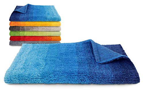 Dyckhoff Badteppich Colori - 100% Bio-Baumwolle - 1500 g/m² - einzeln gefertigt 544.662, 70 x 120 cm, blau