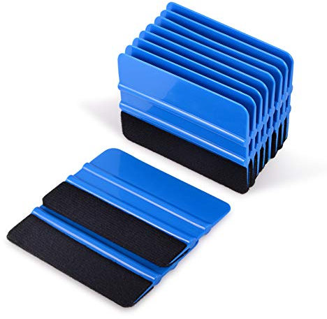 Ehdis 10 Stück Rakel Set Folien Rakel mit Filzkante Folienrakel Andrückrakel für Auto, Möbelfolie, Fensterfolie, Folierung, Tönungsfolie, Klebefolie Folierungs Werkzeug Set 4 Zoll, Balu