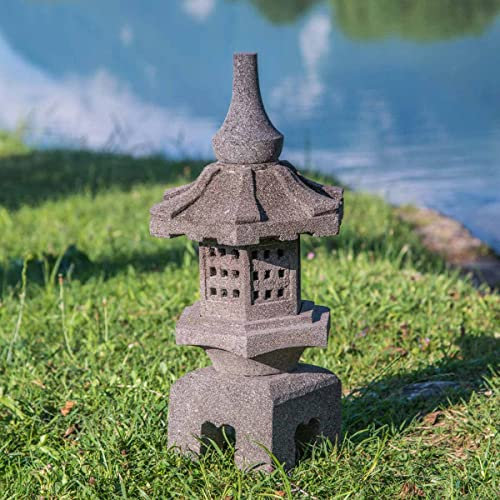 Wanda collection - Linterna japonesa toro de piedra de lava 55 cm