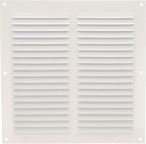Amig - Grille de ventilation carrée en Aluminium | Grilles d'aération pour sortie d'air | Idéal pour plafond de cuisine et de salle de bain | Dimensions : 200 x 200 mm | Couleur: Blanc