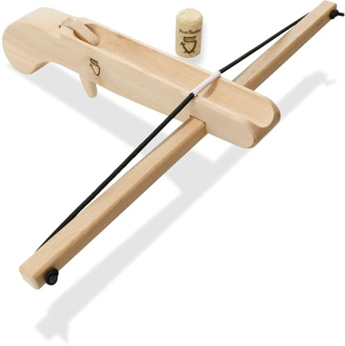 BestSaller 12389 Korken-Schiesser/Hand-Armbrust klein inkl. 1x Korken 1236, Natur, 2-teilig (1 Set)