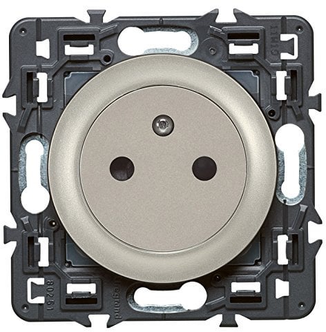 LEGRAND - Prise Electrique Murale avec Terre Céliane Surface - Prise Affleurante avec Socle Rétractable - Fabriqué En France - Titane