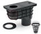 MKK Bac à eau de pluie vertical Ø 110 mm noir Clapet anti-retour Siphon de gouttière