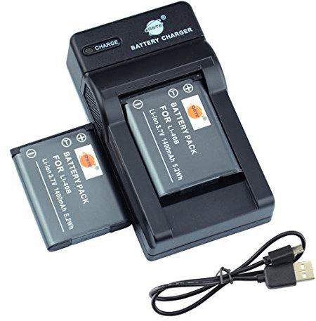 DSTE Li-40B Li-ION Batterie (2-Pack) et Chargeur USB Costume pour Olympus D-630 D-720 D-725 IR-300 FE-20 FE-150 FE-160 FE-190 FE-220 FE-230 FE-240 FE-250