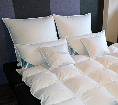 TM Maxx Daunenkissen 100% Natur Kopfkissen 80x80 Füllung 1100g- 2000g (60% Daunen) (80x80cm, 1500g)