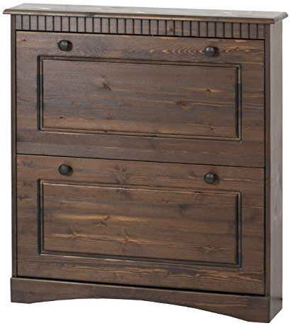 clever-moebel Schuhschrank Massiv Kiefer mit 2 Klappen, Schrank NEU