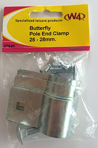 W4 Butterfly Pole-End Clamps (Pack of 2) - Silver 25-28mm