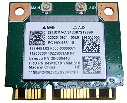 RealTek RTL8723BE Half Mini PCIe PCI-Express Wlan Wireless Wifi BT Tarjeta Bluetooth 802.11n Reemplazo para IBM Lenovo Laptop 04W3818 20-200440