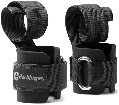 Harbinger 360531 Big Grip No-Slip Nylon Lifting Straps with DuraGrip (Pair), Pro, Black, 11.5 inches