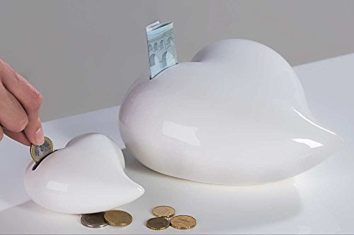 Casablanca Spardose Herzlich Weiss,PorzellanD.12cm