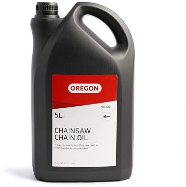 Oregon Chainsaw Chain & Guide Bar Oil, Chainsaw Oil for Chains, Premium Lubricant, Anti Rust Chainsaw Chain Oil Protects Against Corrosion, 5 Litre Bottle (90300)