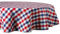 DII Tabletop Collection Nappe Ronde en Coton Motif Carreaux Rouge/Blanc/Bleu 177,8 cm
