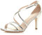 Ajvani Womens Ladies mid high Heel Strappy Crossover Wedding Sandals Shoes, Silver Metallic, 3 UK